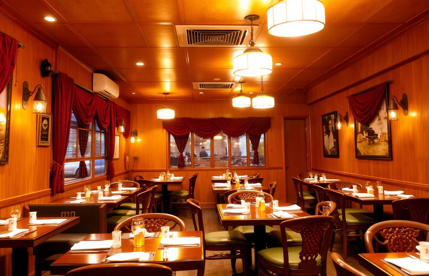 Warm air-conditioned dining hall at Mithai Er Hensel